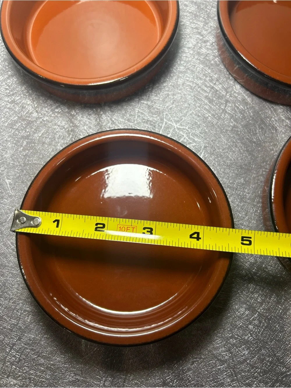 Set of 4 CERMER Ramekins Terracotta Pottery Baking Creme Brûlée Dessert Dish